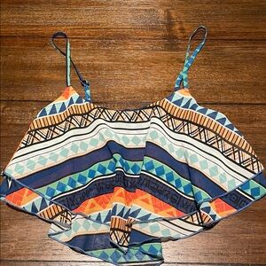 Colorful Geometric Print Women's crop Top